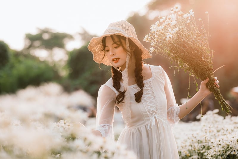 Woman with stylish wardrobe